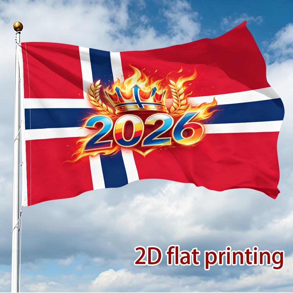 Norwegian 2026 Football Fan Flag - Vibrant Polyester Banner