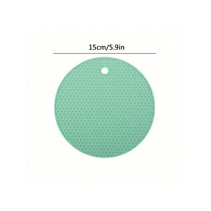 4pcs Multifunctional Round Heat Resistant Silicone Mat Cup Coasters Non-Slip Pot Holder Table Placemat Restaurant Accessories Tool Picnic Blanket