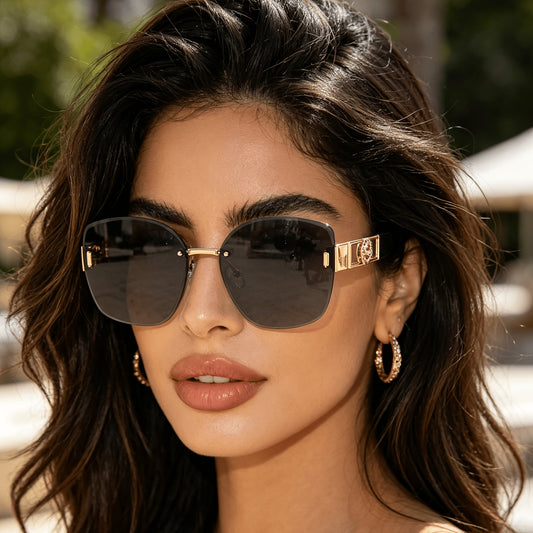 Women's Butterfly Rimless Sunglasses UV400 Protection