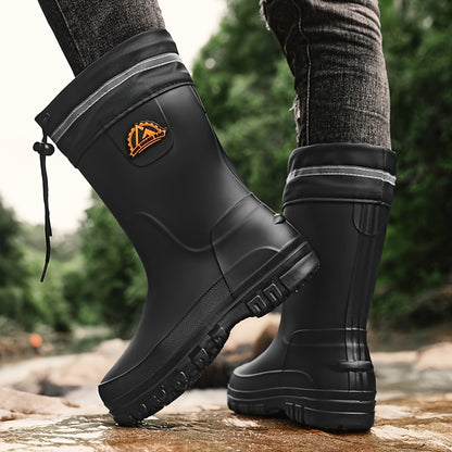 Unisex Long PVC Waterproof Rain Boots - Lightweight & Durable