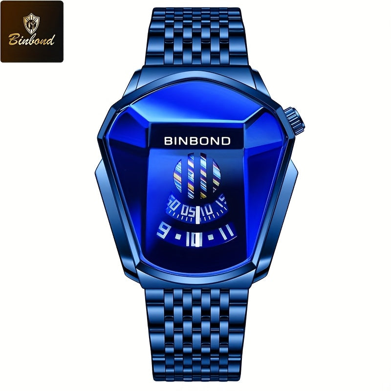 BINBOND Men's Quartz Business Watch Stainless Steel Strap