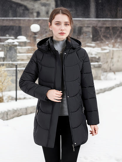 Women's Elegant Winter Jacket - Shearling-Like Bead-Like Button Closure Coat, Puffer-Free, Hand Washable Long Sleeve Outerwear for Cold Weather (Casual & Formal) - Black Jacket Without Belt/Hardware (Ready-to-Wear), Winter Ja