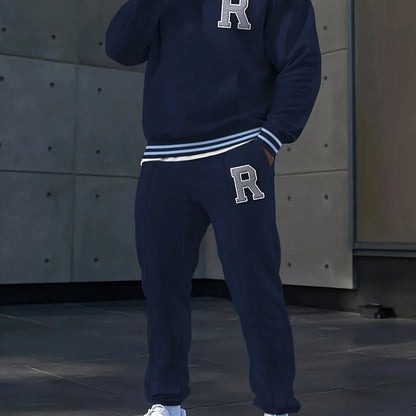Men's Letter Hoodie Sweatpants Set 2pcs