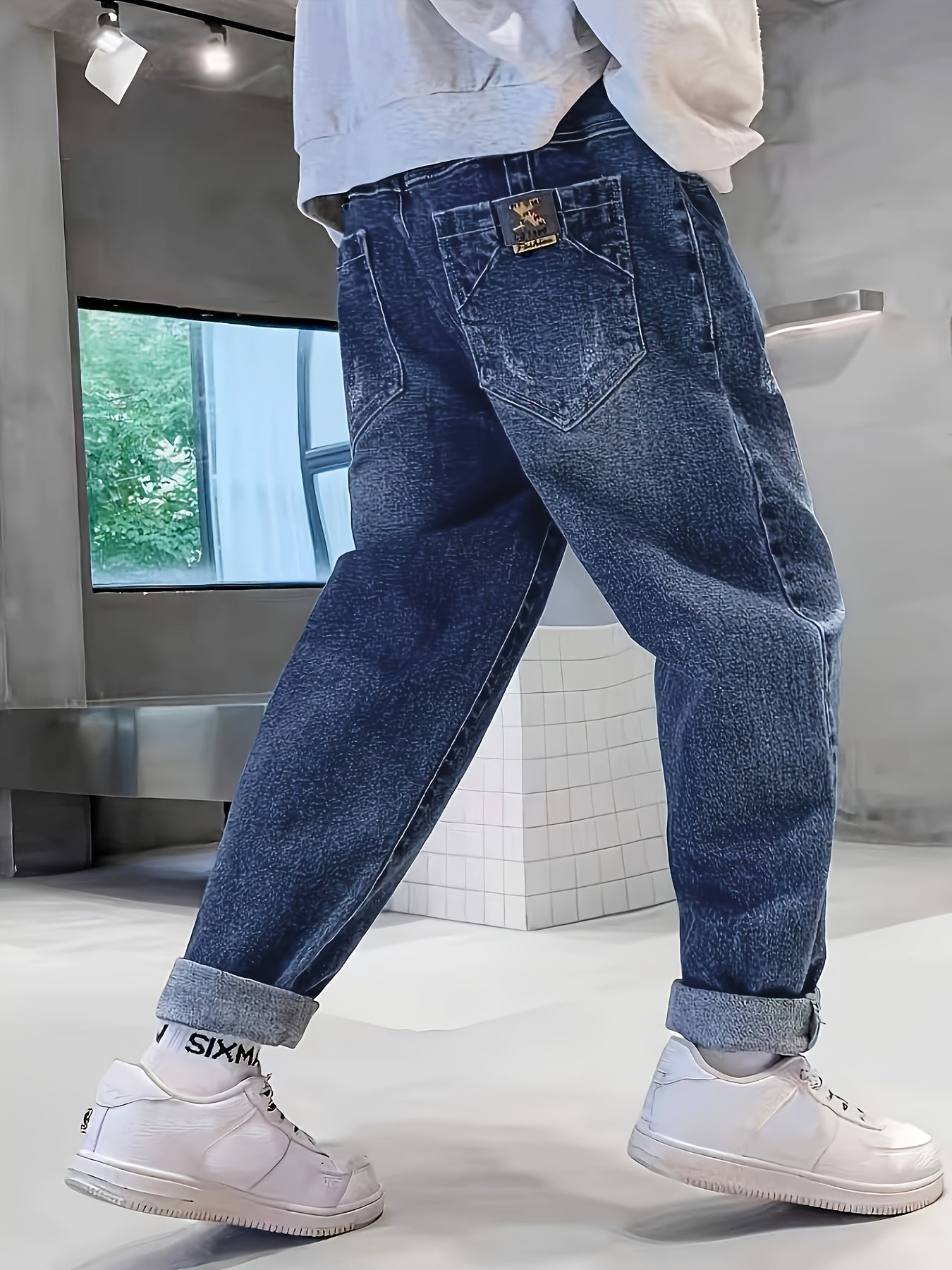 Boys' Casual Embroidered Straight-Leg Pants for Spring to Fall