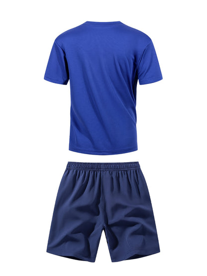 Boys' Quick-Dry Summer Shirt & Shorts Set with Reflective Strips