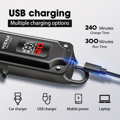 Men'S Professional Electric Digital Hair Clipper | Cordless USB Interface, ABS Plastic Body, Rechargeable Battery, Includes Limit Comb, Ideal for Father'S Day and Holiday Gifts