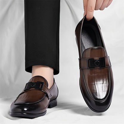 Men's Business Casual Slip-On Loafers with Breathable Microfiber