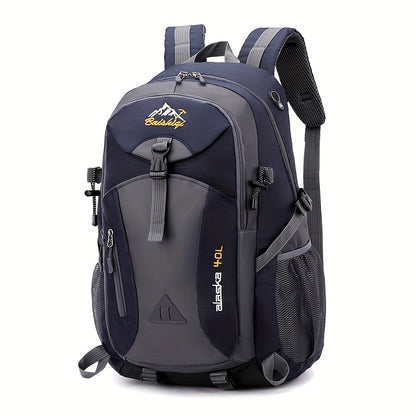 40L Black Oxford Backpack for Hiking, Travel & Outdoor Adventures - Lightweight, Durable with Adjustable Straps, Design, Perfect for Camping, Cycling & Student Use