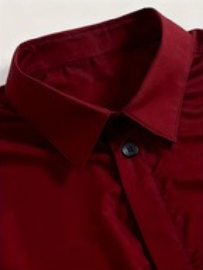Men's Casual Minimalist Logo Print Shirt for Spring and Fall