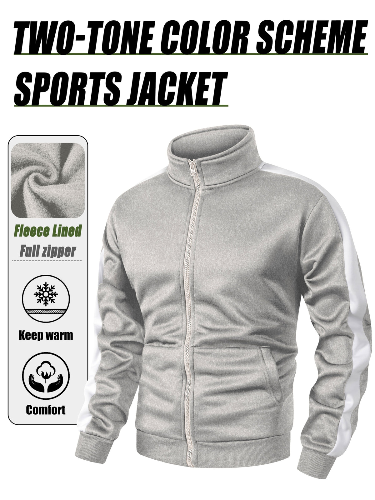 Men's Slim-Fit Full-Zip Softshell Jacket with Stand Collar