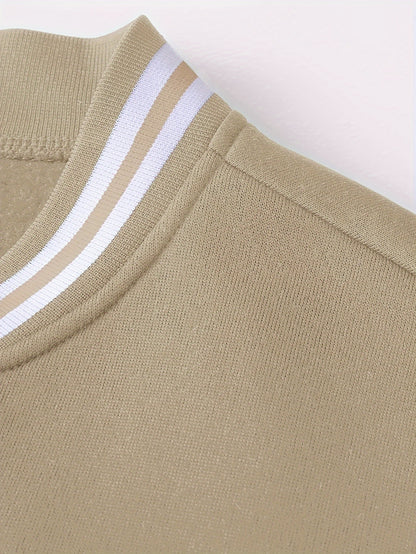 Men'S Baseball Jacket with Letter B Lettering - Navy & Golden Accent Casual Streetwear, Button-Front Closure, Regular Fit Fall/Winter Outerwear, Baseball Jacket