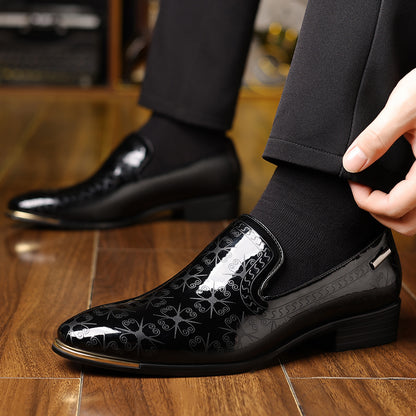 Men's Business Casual Loafers, Slip-On PU Leather Dress Shoes