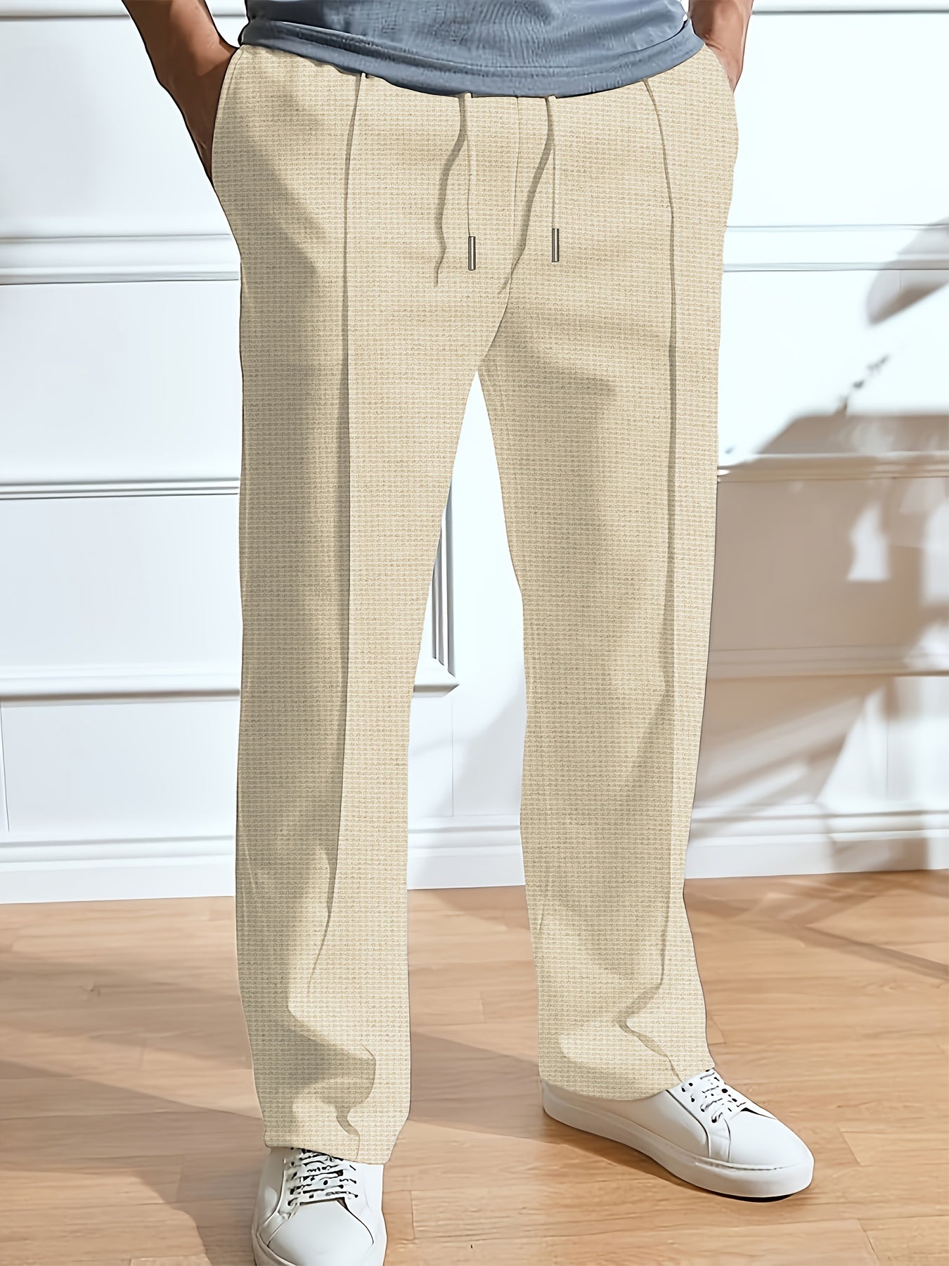 Men's Casual Straight-Leg Knit Sports Pants - Breathable Comfort