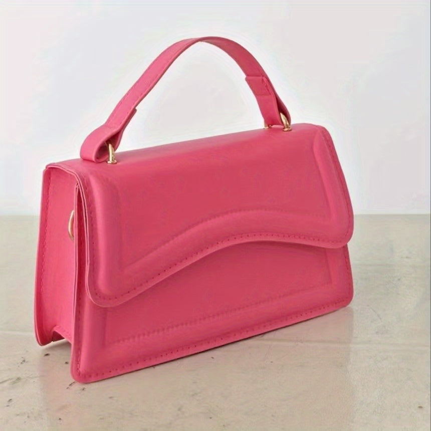 Fresh and trendy small square bag, one shoulder crossbody bag, youthful and sweet style, magnetic buckle closure bag, solid color, internet famous and popular bag