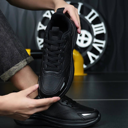 Men'S Slip-On Casual Shoes with Lightweight, Shock-Absorbing EVA Soles. Available in Black And White, These Low-Top Lace-Up Shoes Are Perfect for Minimalistic Everyday Formal And Athletic Wear. Ideal for The Gym, Office, And