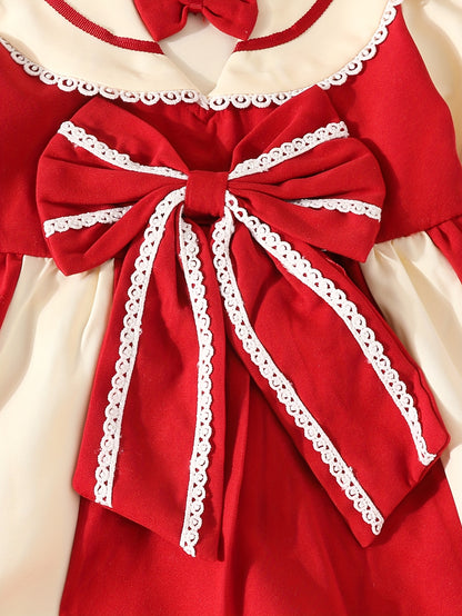 Loleta Girls' Princess Dress with Fleece Lining, Winter Maid for Little Girls, Party Outfit in College Style