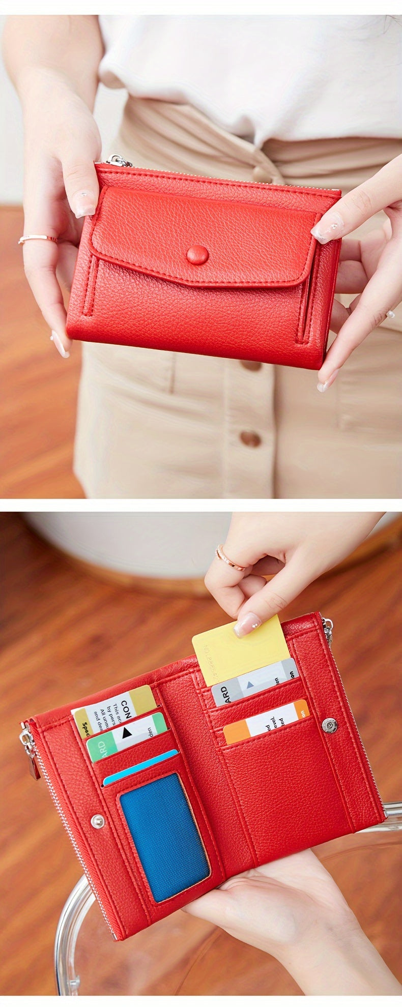 MIYIN Women's Wallet - Large Capacity Double Zipper Credit Card Holder with Coin Pocket, Lightweight Handbag for ID, Cash & Keys, Minimalist for daily Commute & Travel, Easy-Care Design for busy Ladies