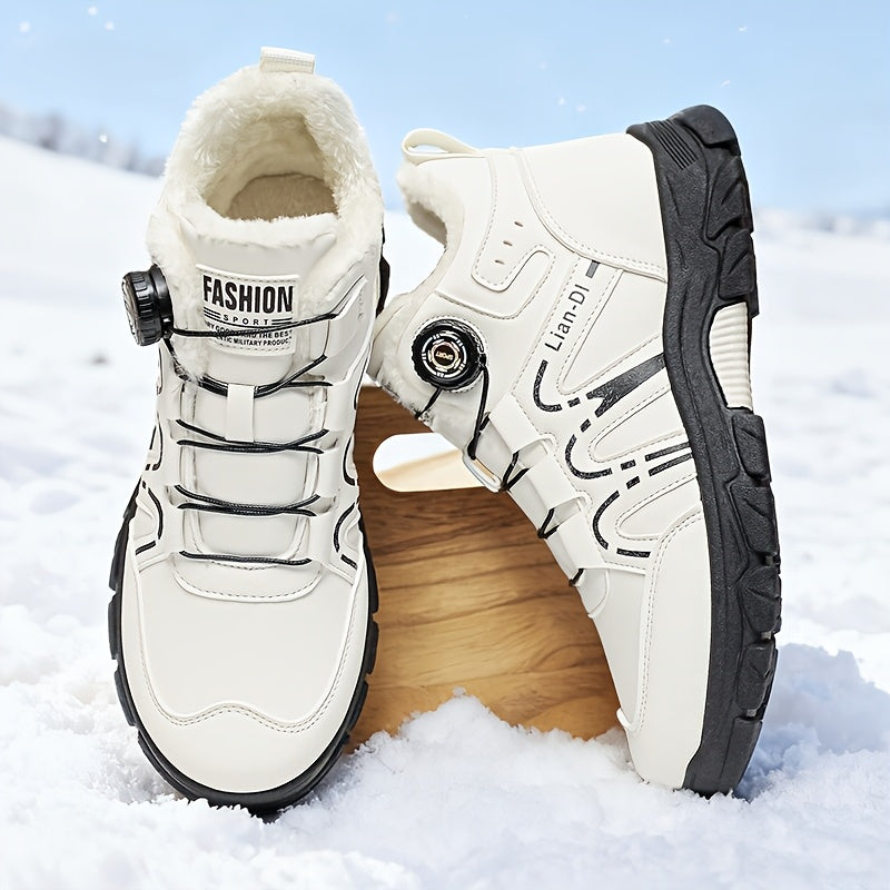 Men's Winter Warm Mid-Calf Boots with Upper & PVC Traction Outsole - Heavy-Duty Cold-Resistant Shoe for Snow, Ice, Slush - Cushioned Insole - Casual, Driving, Outdoor (Model 55017) - Ideal for /urban Use too