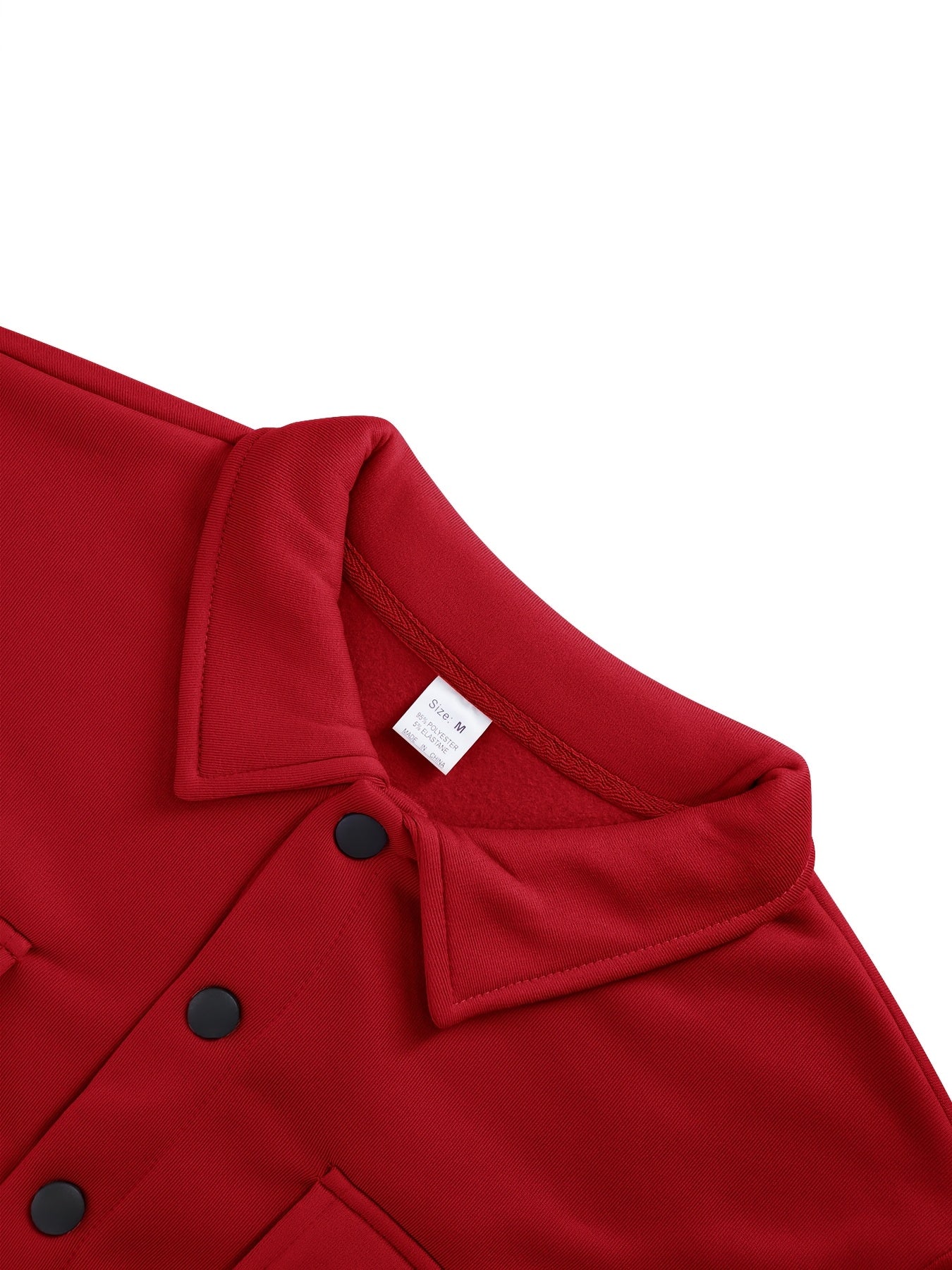 Men's Solid Color Lined Workwear Shirt Jacket with Snap Buttons