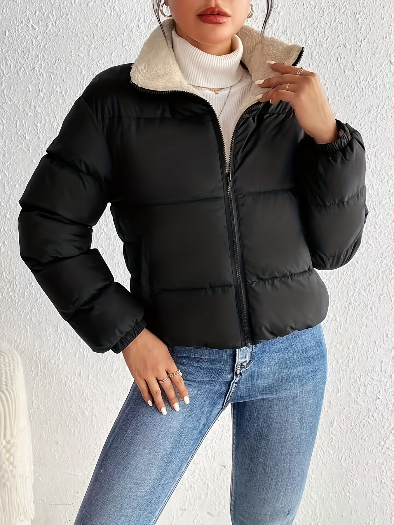 's Elegant Black Jacket Coat - Full-Zip H-Line Silhouette, Machine Washable Sleeve Blazer for, Casual & Formal Wear, Versatile Outerwear, Hooded Fall Mid Length Coat, Quilted Coat, Jackets For Winter, Long Quilted Jacket, Out
