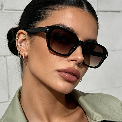 Small Square Frame Black Glasses for Men & Women, UV400 Protection