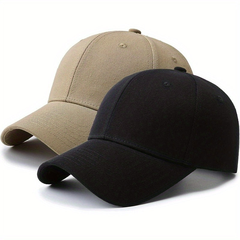 2 Pack Lightweight Baseball Caps for Men & Women - 100% Polyester Golf Dad Hats with 6-Panel Design, Breathable Unisex Casual Hats for Father’s Day, Golf, Sports & Outdoor Activities (Grey & Black), Father's Day Gift, Versa