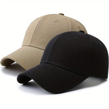 2 Pack Lightweight Baseball Caps for Men & Women - 100% Polyester Golf Dad Hats with 6-Panel Design, Breathable Unisex Casual Hats for Father’s Day, Golf, Sports & Outdoor Activities (Grey & Black), Father's Day Gift, Versa