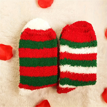 3/6 Pairs Women'S Christmas Socks - Thick Warm Winter Holiday Stockings with Santa Claus, Reindeer & Snowflake Print, All-Season Cozy Christmas Gift for Women, Christmas Socks For Women, Festive Sock Design, Durable Sock Mate