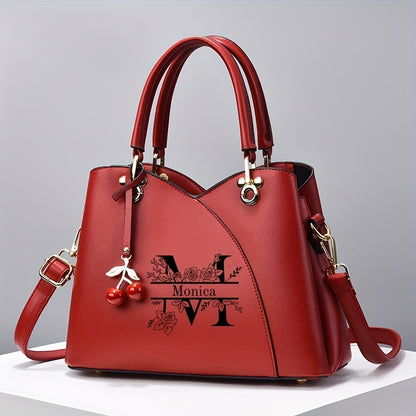 Personalized Large 26-Letter Elegant Tote Bag with Tassel