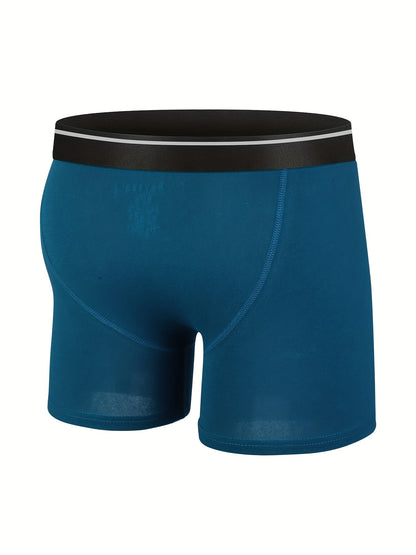 Men's 4-Pack Cotton Stretch Trunk Underwear with Wide Elastic Band