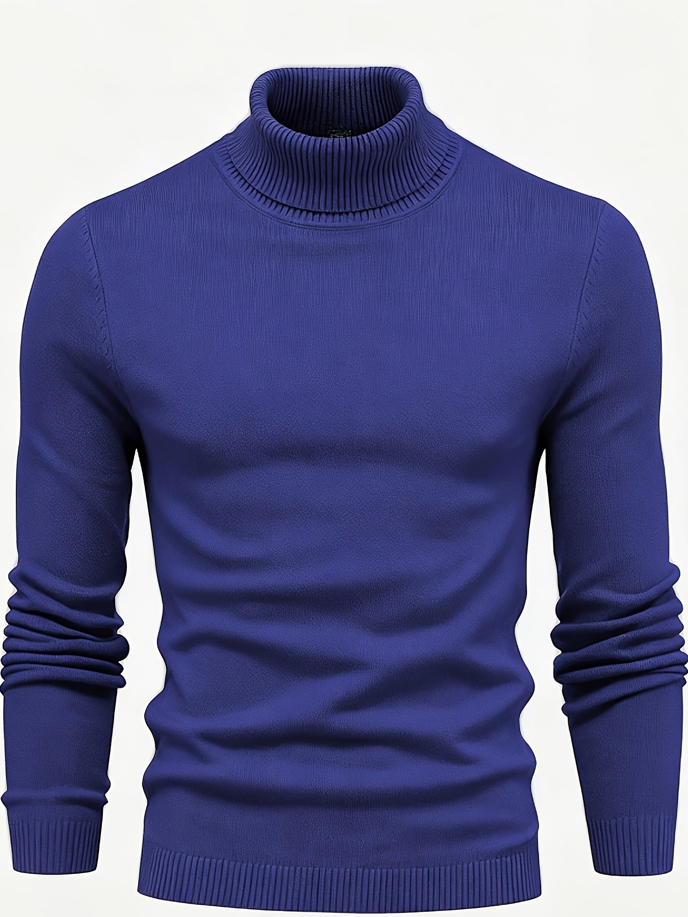 Men's Fall/Winter High Neck Viscose Sweater - Casual Skinny Fit