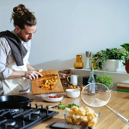 Stainless Steel Strainer Ladle with Handle - Durable Wire Skimmer Spoon for Cooking, Frying & Kitchen Use