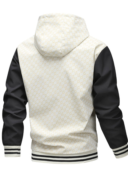 Men's Casual Hooded Windproof Jacket for Spring and Fall