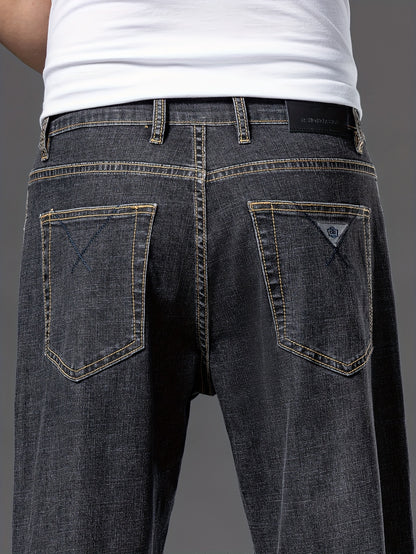 Geng Yuanshi High-End Summer Men's Jeans New Trend Fashion Straight-Leg Light Business Stretch Denim Pants