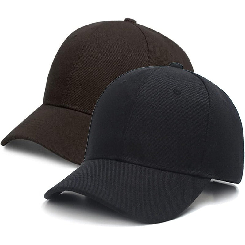 2 Pack Lightweight Baseball Caps for Men & Women - 100% Polyester Golf Dad Hats with 6-Panel Design, Breathable Unisex Casual Hats for Father’s Day, Golf, Sports & Outdoor Activities (Grey & Black), Father's Day Gift, Versa