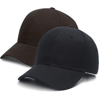 2 Pack Lightweight Baseball Caps for Men & Women - 100% Polyester Golf Dad Hats with 6-Panel Design, Breathable Unisex Casual Hats for Father’s Day, Golf, Sports & Outdoor Activities (Grey & Black), Father's Day Gift, Versa