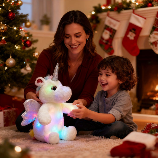 Illuminated Sitting for unicorn Plush Doll, Soft And Charming Glowing for unicorn Stuffed Toy, 25Cm (9.84 Inches), Ideal for Children, Enchanting Nighttime Comfort, And a Lovely Present for Unicorn Enthusiasts