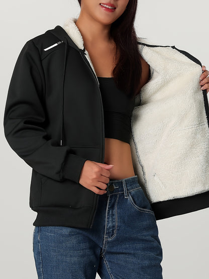 Women'S Heavyweight Winter Jacket - Thermal Insulated Cold Weather Coat with Full-Zip Closure, Large Front Pockets - Purple Outerwear for Everyday & Formal Events - Non-Stretchy Polyester Fabric - Easy-Care Ladies Outerwear,