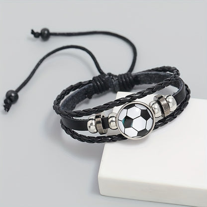 Fashionable PU Leather Football Fan Bracelet Sports Wristband