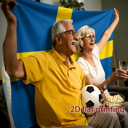 Swedish Flag Polyester Decorative Fan Support Flag for Sports