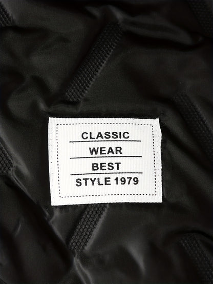 Boys' Autumn/Winter New Jacket with Striped Print, Letter Patch, Zipper Hooded Thickened Warm Coat and Casual Comfortable Everyday Versatile Sweatpants 2pcs Set, Perfect for Outdoor