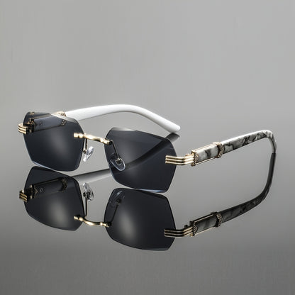 Men's Lightweight Metal Rimless Square Eyeglass Frames