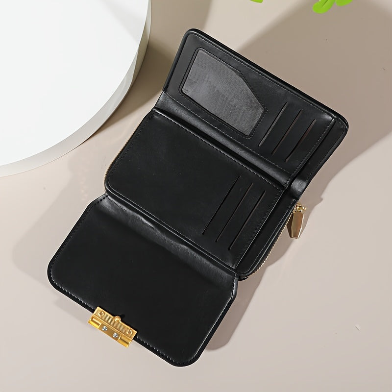 Women's Vintage PU Wallet - Long Wallet with Snap Closure & Zipper Coin Pocket, Credit Card Holder & Coin Purse, Nylon & Oil-Tanned for Everyday Use, Travel, - Women's Money Holder