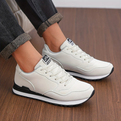 Men'S Casual Shoes, Thick-Soled Sports Shoes, Solid Color Lace-Up Low-Top Sneakers, Stylish And Minimalist Men'S Athletic Shoes, Running Shoes, Spring And Autumn Tennis Shoes - ayq