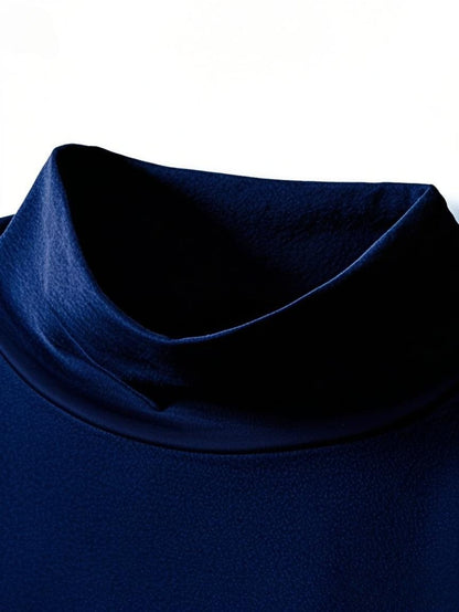 Men'S Long Sleeve T-Shirt - Elegant Half-High Neck, Minimalist Formal & Everyday Shirt for Office, Events, Outings - Easy-Care Everyday Essential Top, Versatile Clothing, Modern Look, Durable Construction, Stylish Blouse, Pro