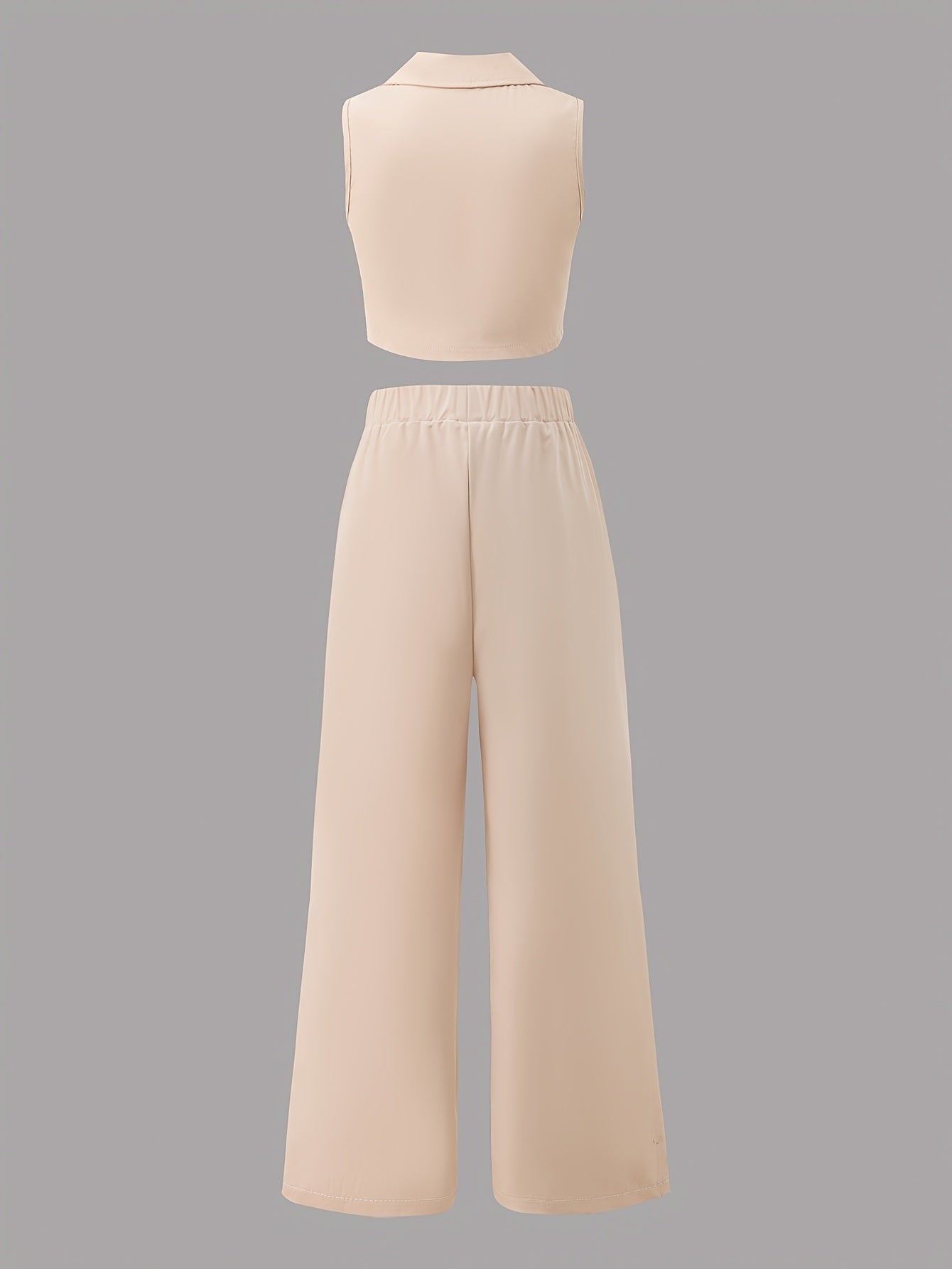 Girls' Summer Sleeveless Vest & Wide-Leg Pants Set