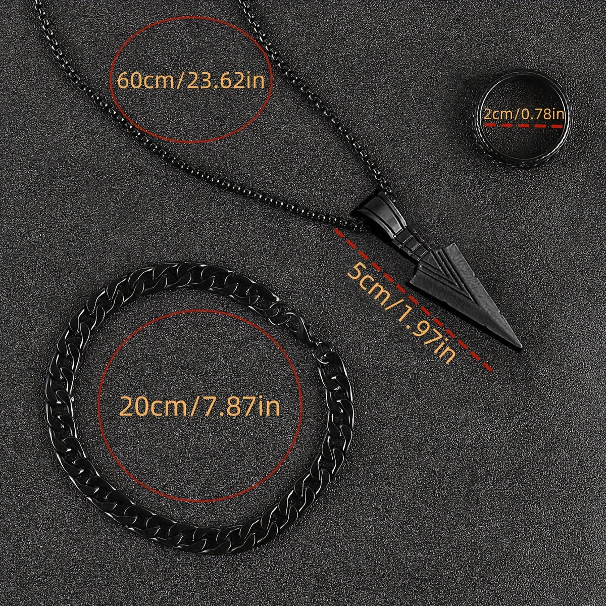 3pcs Stylish Minimalist Stainless Steel Pendant Necklace, Bracelet & Ring Set for and - Perfect for Casual Attire, Parties, Birthdays & Holidays, Durable Material, Classic Versatile Design, for Teenager