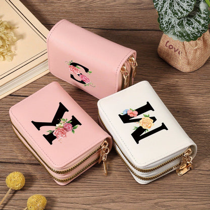 Women's Lightweight Wallet - Compact Zipper Purse with Multiple Card Slots & Coin Pocket, Elegant Monogram Initials, Secure Closure for Everyday, Travel, Gift - Women's Credit Card Organizer, Everyday Carry Purse, Stylish Ini