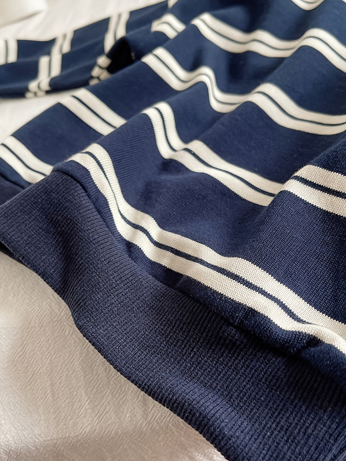 Boys' Cotton Blend Striped Lapel Set with Long Sleeve & Pants - ayq