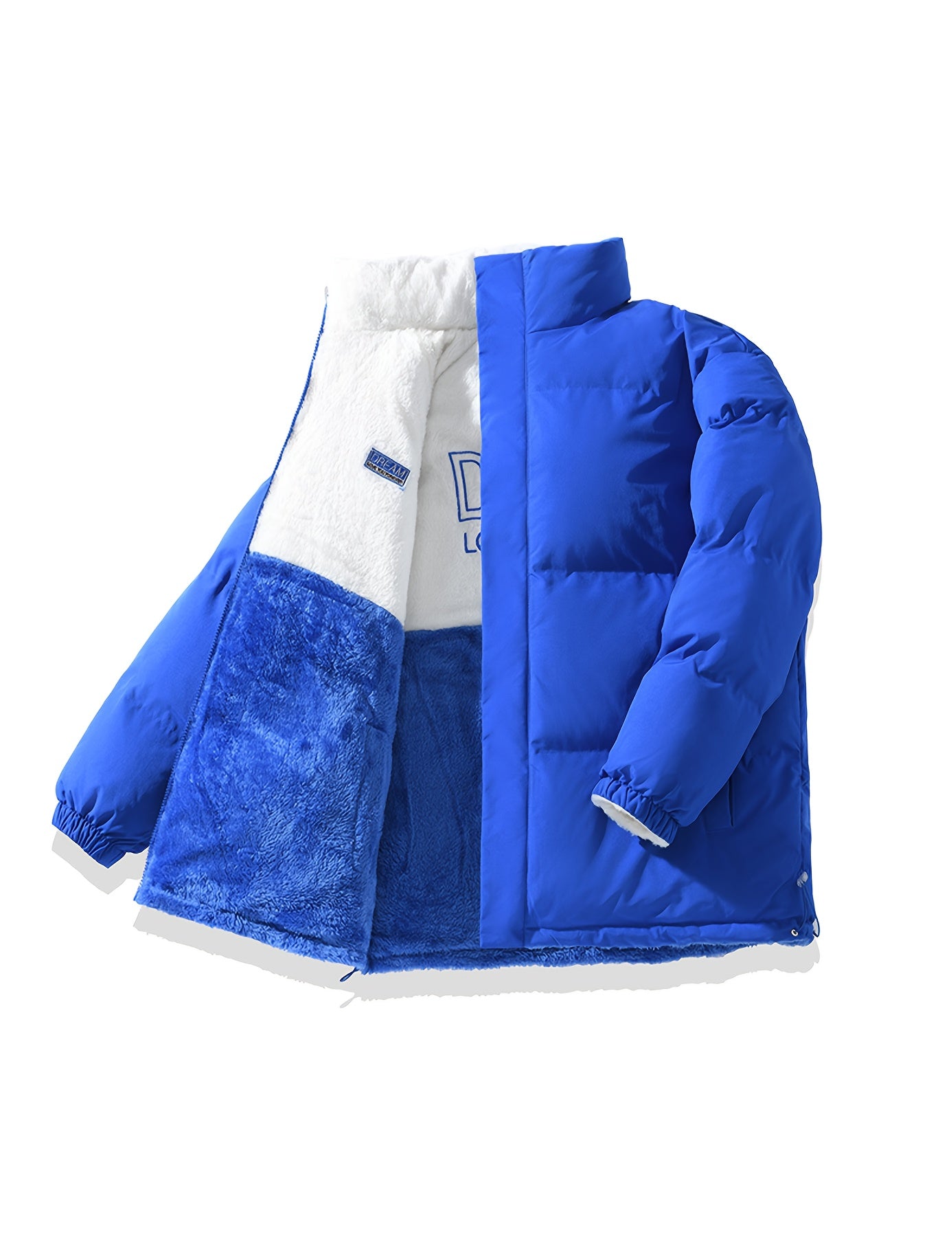 Men'S Heavy-Duty Winter Jacket - Thick Insulated Coat with Full-Zip Closure, Double-Sided Wearing, Stand Collar, Non-Stretch Fabric - Cold Weather Outerwear for Men